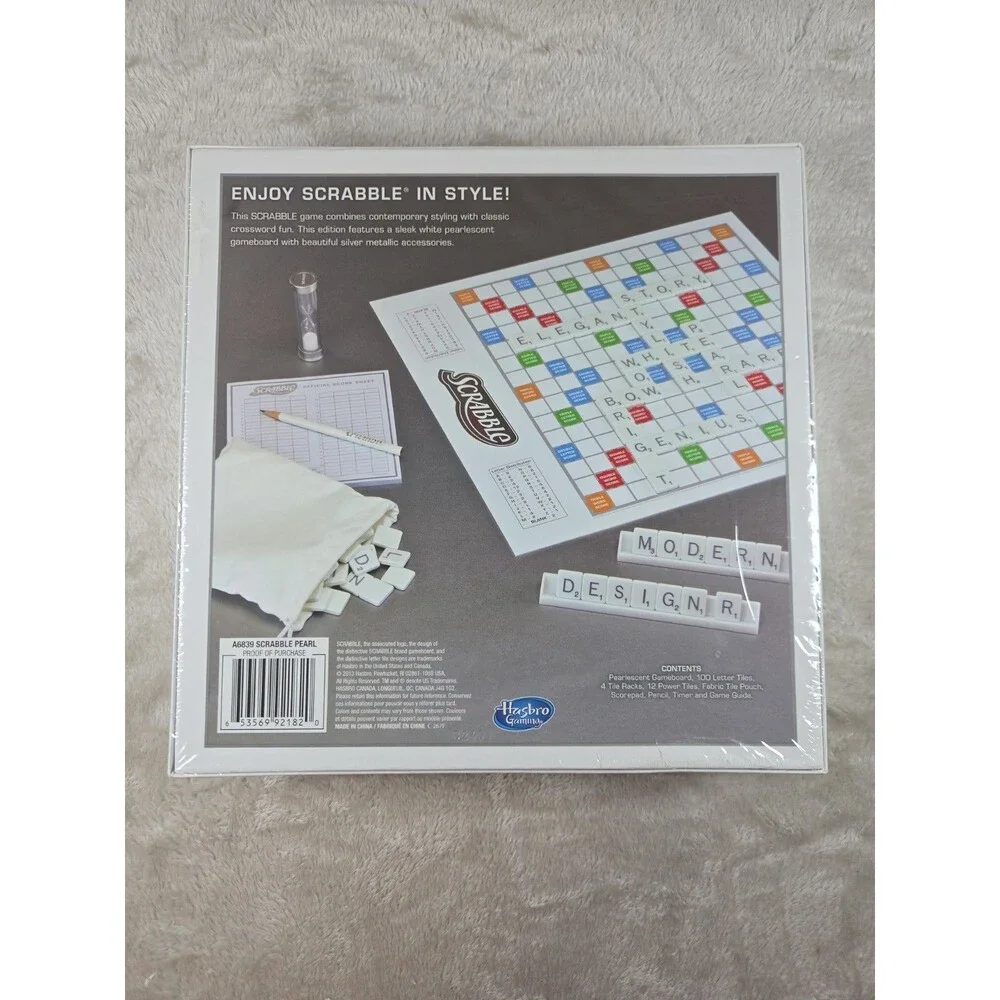 Scrabble - Pearl White Tiles Limited Edition by Hasbro Board Game - Brand New